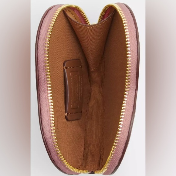 Coach X Observed By Us NWT Heart Coin Case In Signature Canvas in tan and pink - Picture 2 of 8